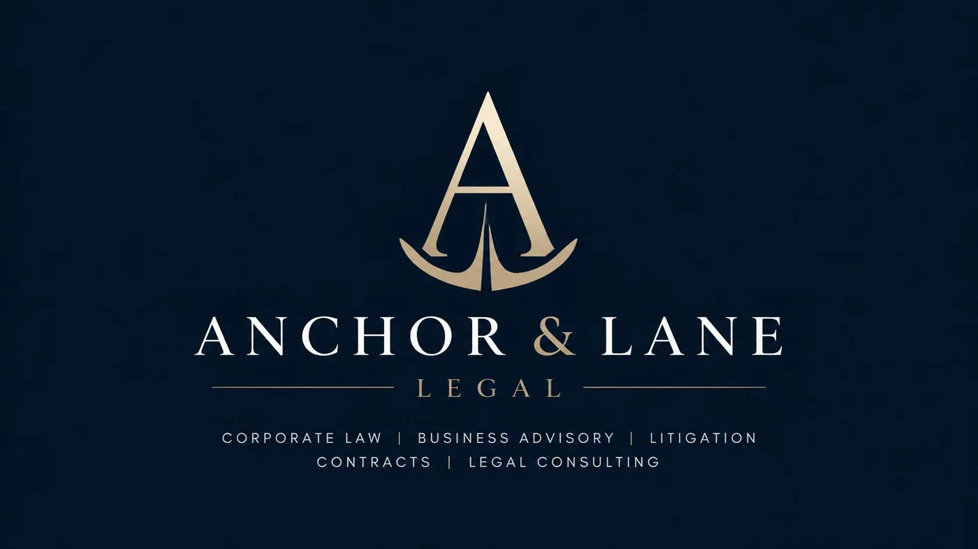 Anchor & Lane Legal — Wordmark and anchor monogram for the firm identity.