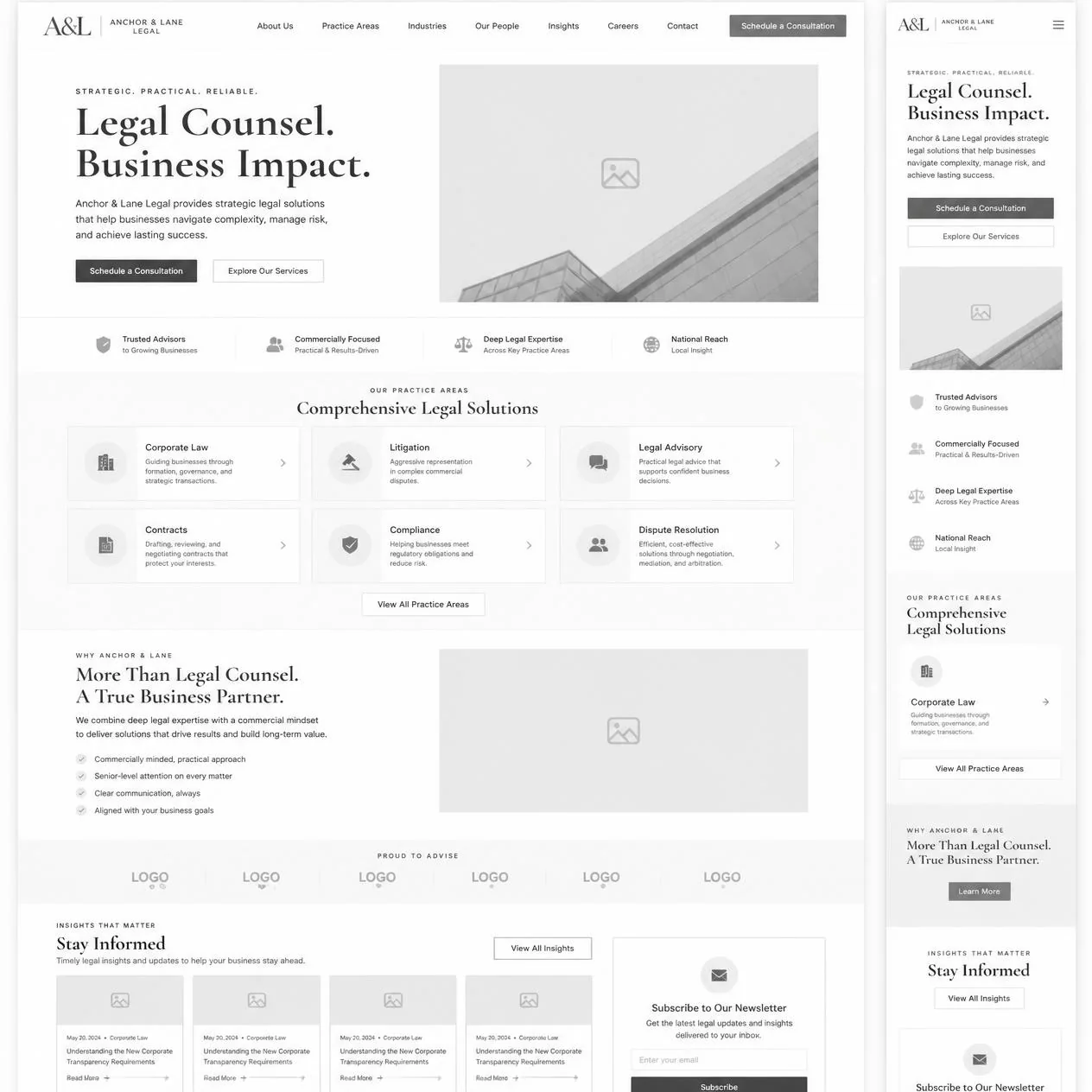 Anchor & Lane Legal concept project