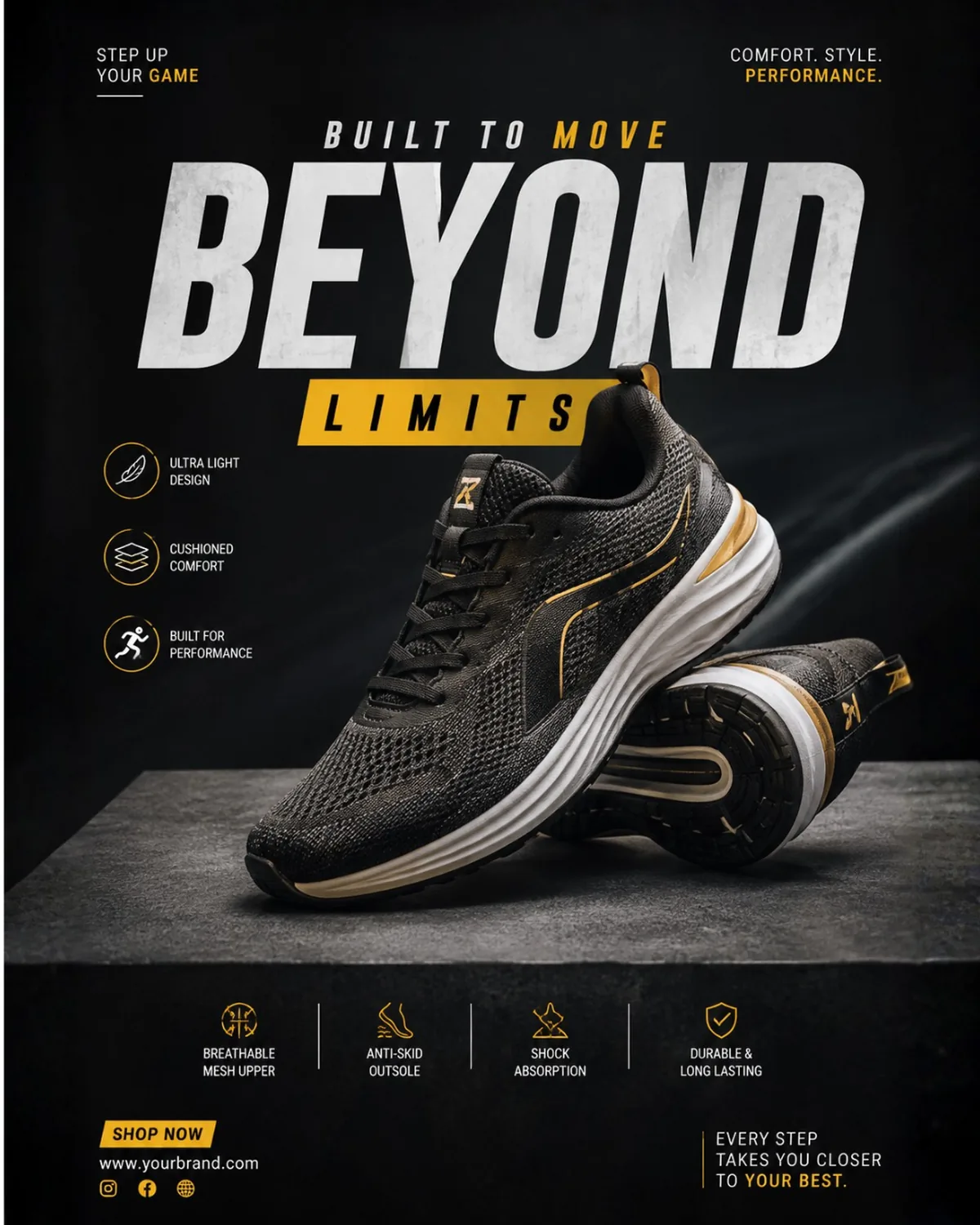Beyond Limits — Sneaker Poster — Print design by Graphics Adi