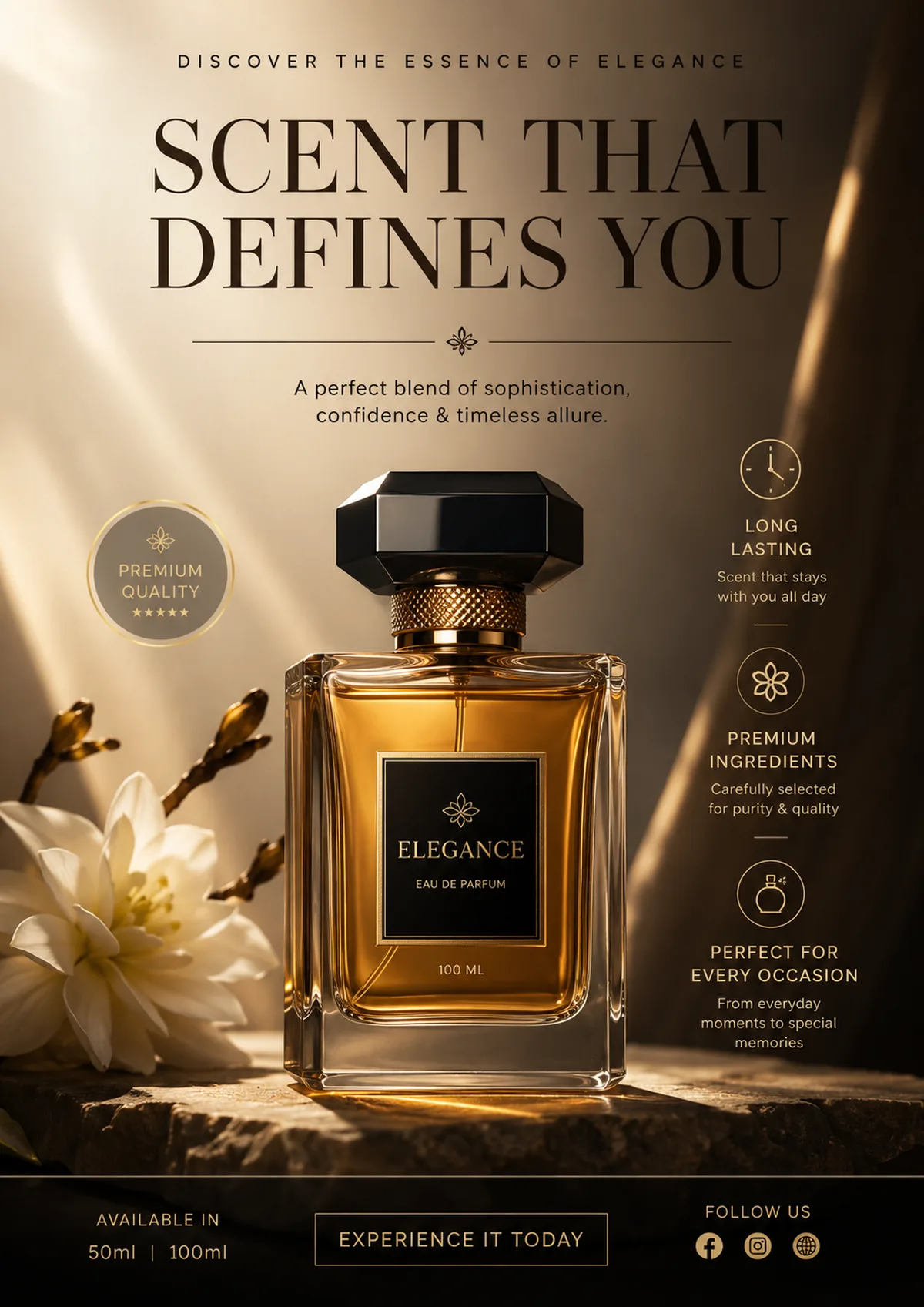 Elegance — Perfume Poster — Print design by Graphics Adi