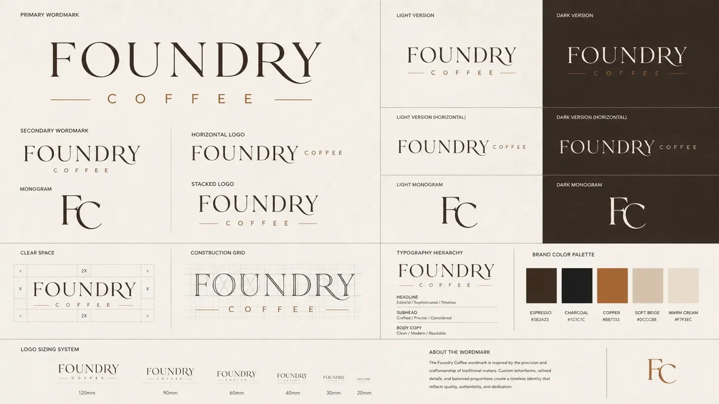 Foundry Coffee — Wordmark System — Logos design by Graphics Adi