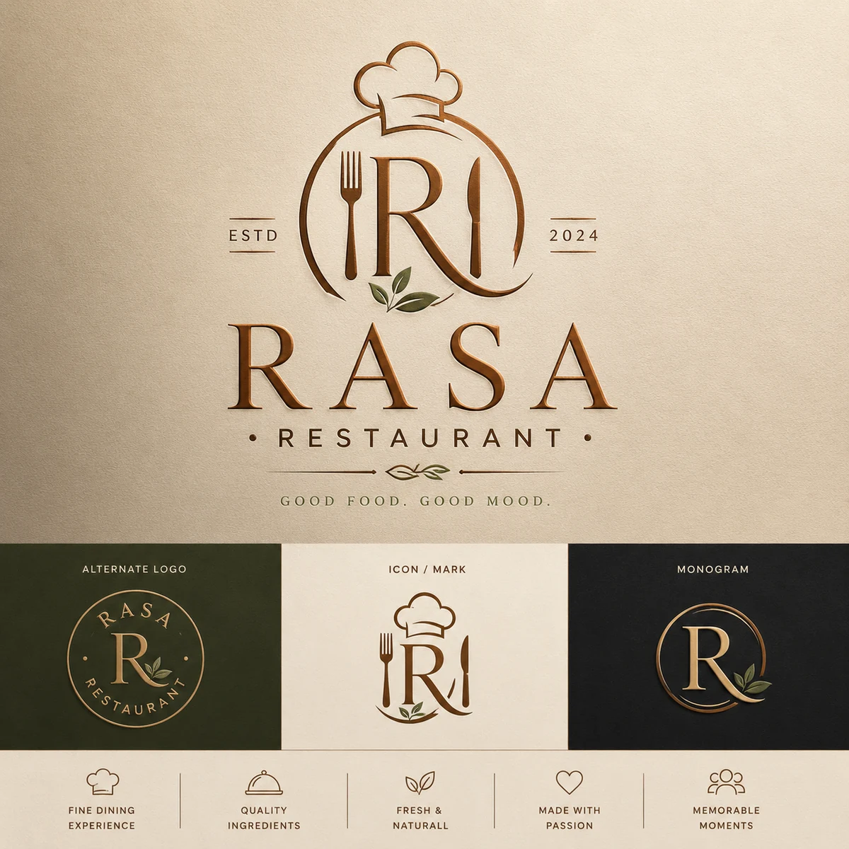 Rasa Restaurant — Logo Suite — Logos design by Graphics Adi